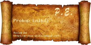 Prokop Enikő névjegykártya